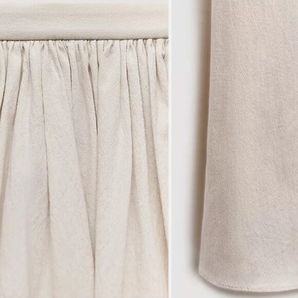 NWT ZARA RUFFLY WAIST SKIRT WHIT POCKETS - Picture 14 of 15